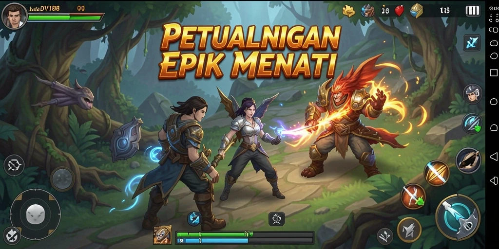 Screenshot utama DV188 menampilkan aksi seru dalam gameplay petualangan.