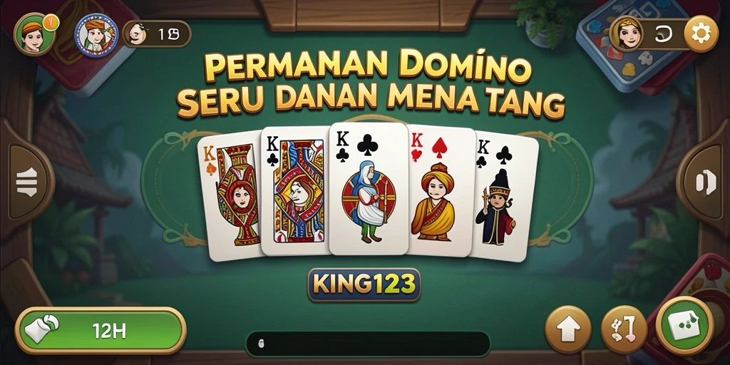 Screenshot utama KING123 menampilkan intensitas permainan Domino yang seru.