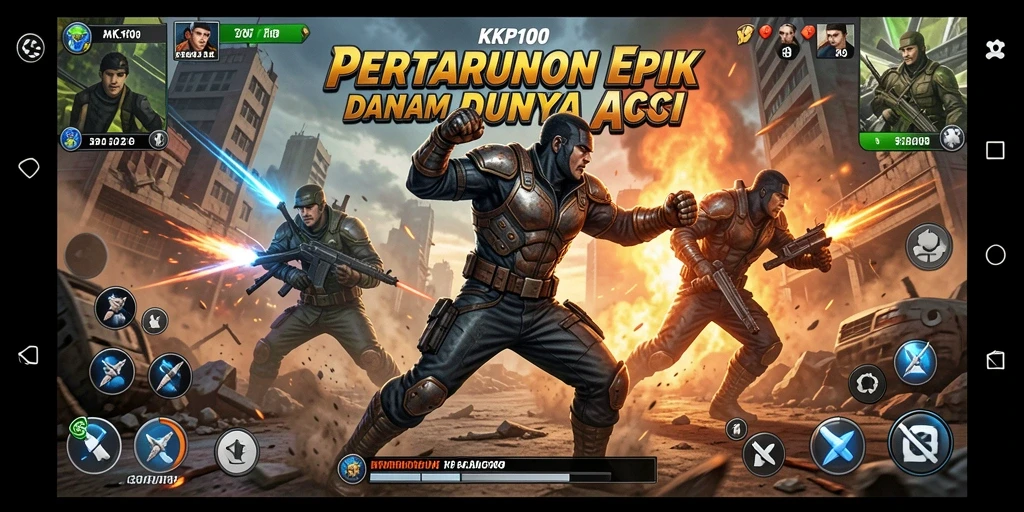 Gameplay KPK100 menampilkan aksi seru dan pertarungan mendebarkan.