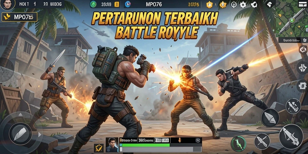 Gameplay menarik dalam pertempuran Battle Royale yang seru.