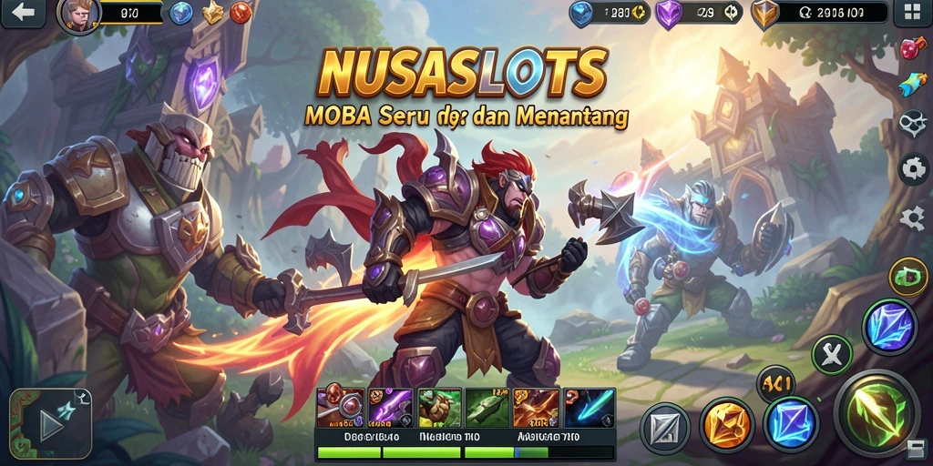 Tampilan seru dari gameplay <strong>NUSASLOTS</strong> di arena pertempuran.