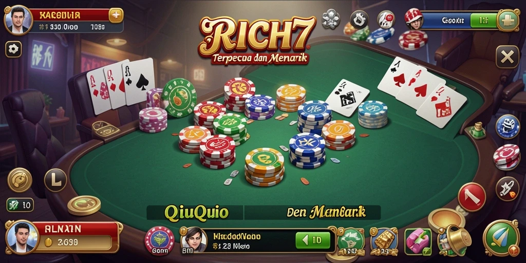 Gameplay seru QiuQiu di RICH7 dengan grafis menawan.