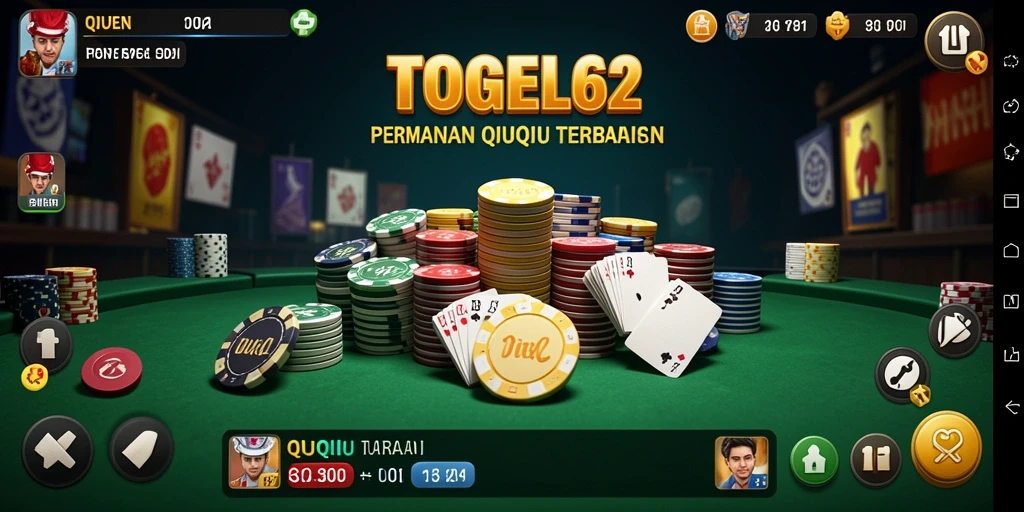 Screenshot gameplay TOGEL62 menampilkan suasana permainan QiuQiu yang seru.