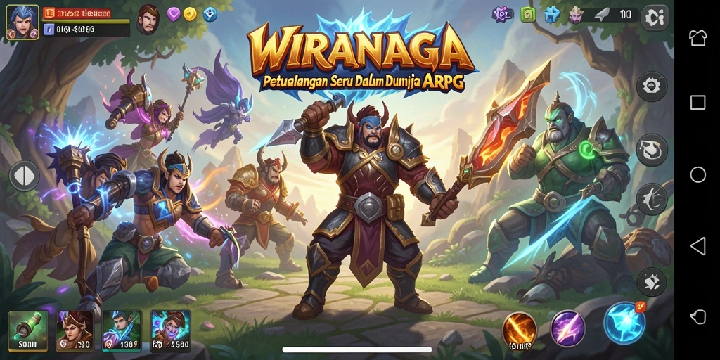 Screenshot menunjukkan pertarungan seru dalam mode ARPG.