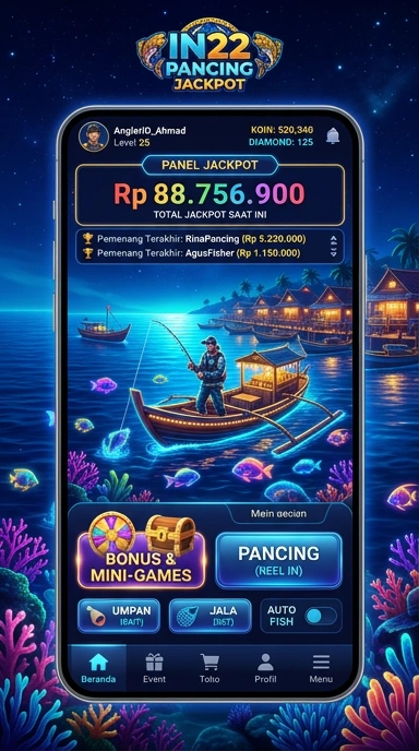 Tampilan antarmuka pengguna di aplikasi in22.